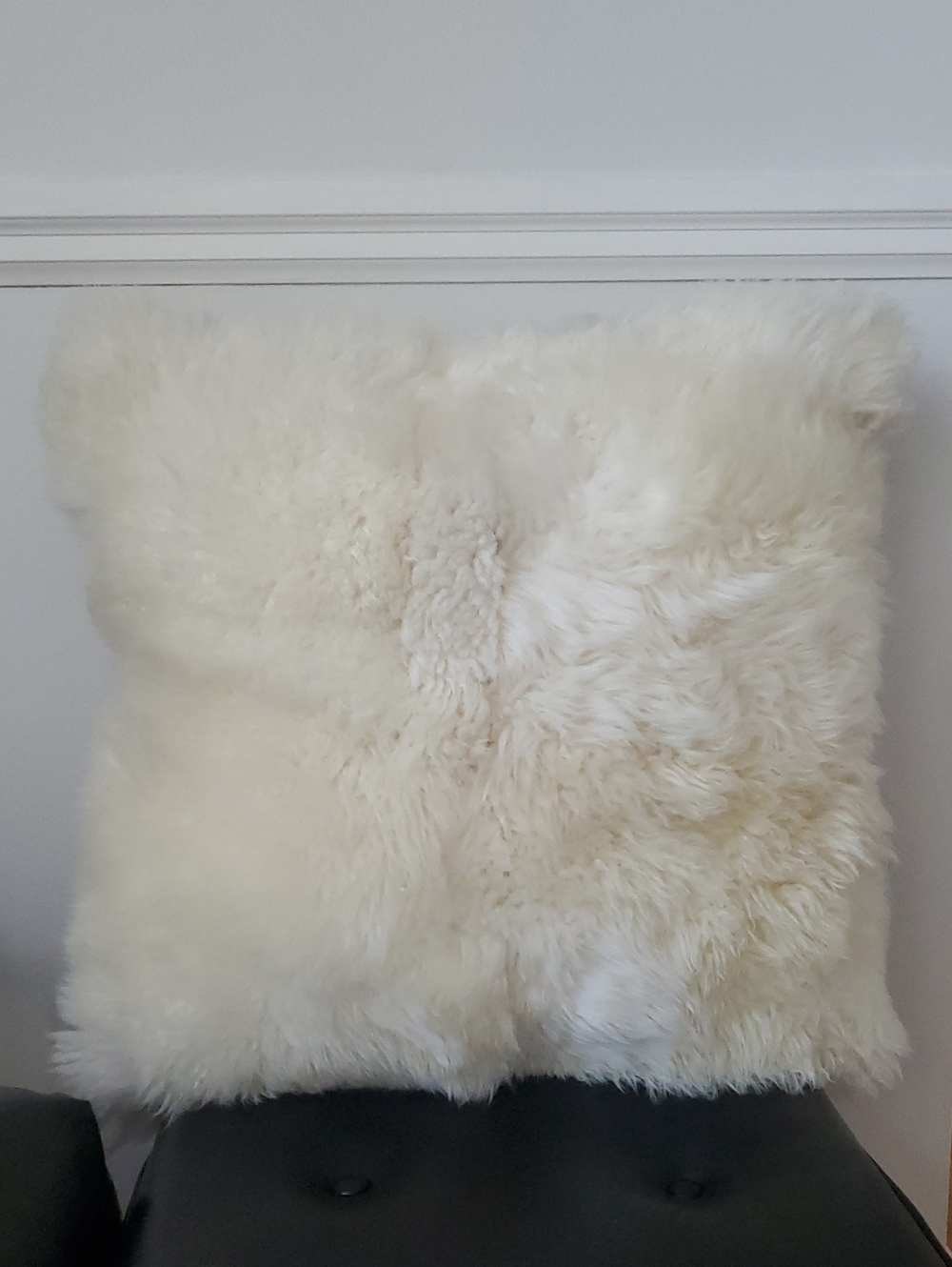 Large Thick Real Shearling Mongolian Lamb Accent Pillow
